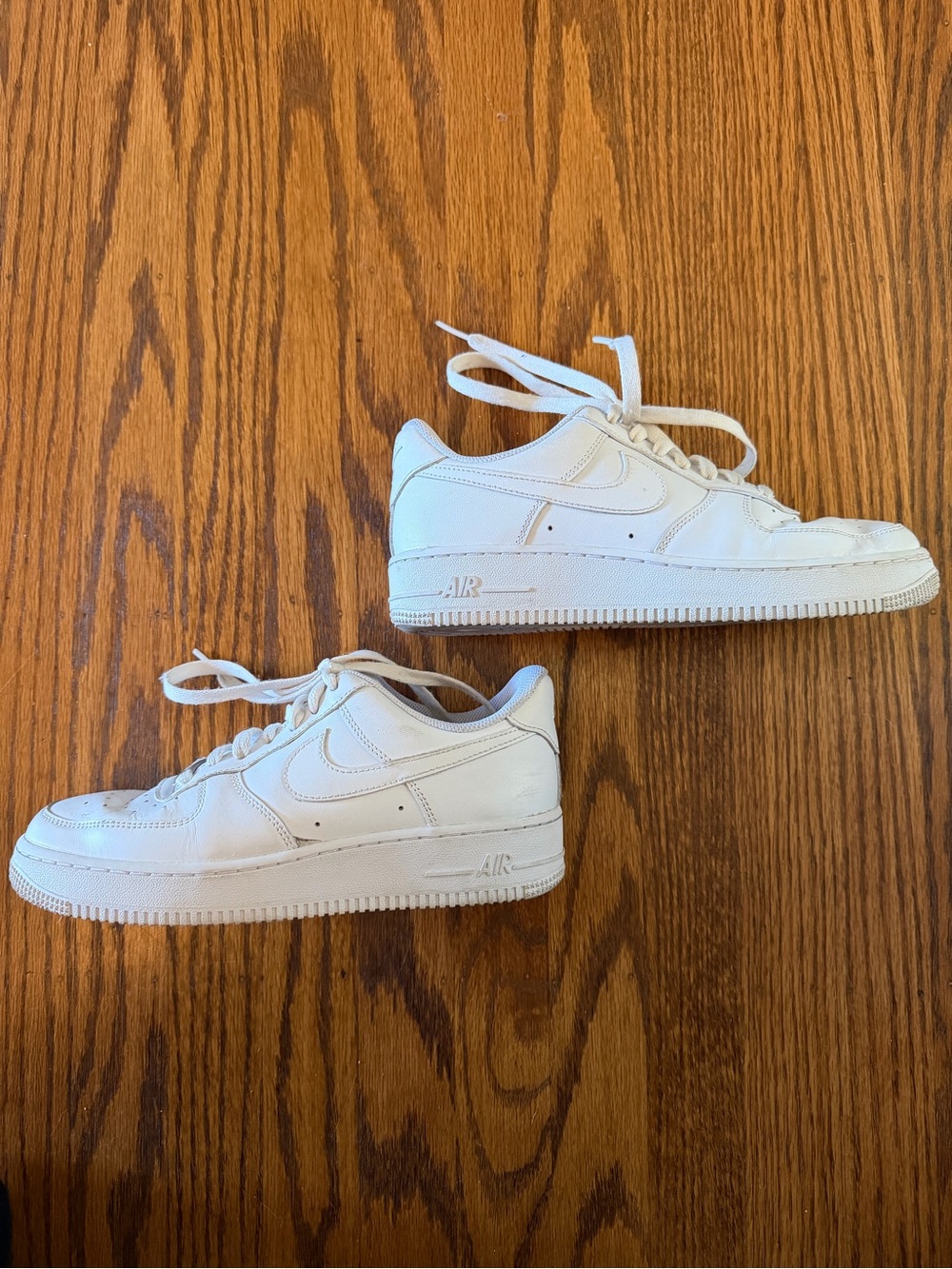 Nike Womens Air Force 1 White Leather Sneakers // Size 8 - Picture 3 of 6